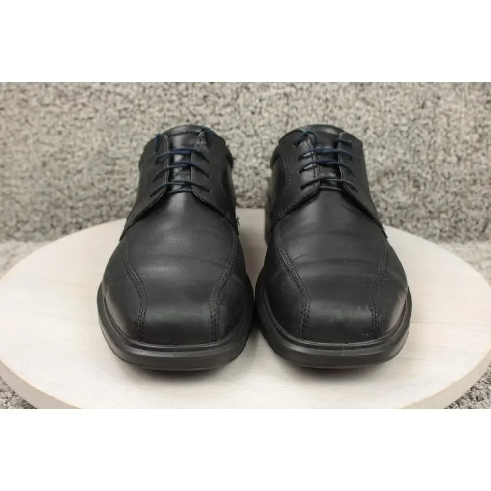 ECCO Black Leather Oxford Shoes Mens 11 Comfort Dress Lace Up